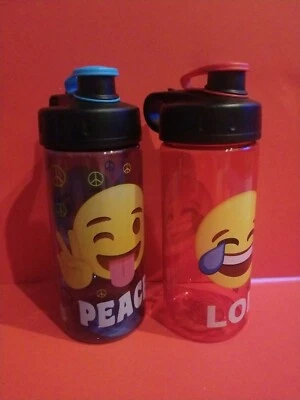 Cool Gear Kids Water Bottle 16 Oz BPA Free *EMOJI LOL & EMOJI PEACE*NEW* - Image 1 of 4