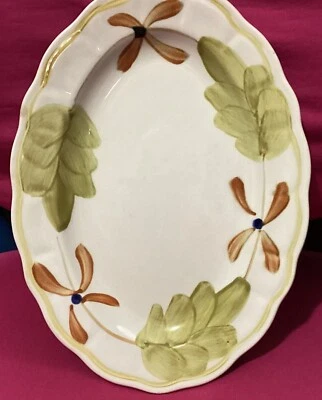 Plato mayólica corona mayólica Japón pintado a mano borde festoneado vintage Foto 1 de 2