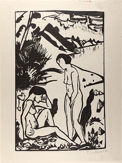 Erich Heckel: The Bathers: 1923 xilografía: impresión artística de calidad de archivo  Foto 1 de 1
