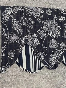 nwot WAVERLY Colonial Williamsburg Black Paisley & Stripes Valance new❤️blt7j2 - Picture 1 of 11