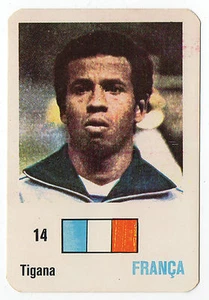 Calendario de bolsillo portugués de la Copa Mundial de Fútbol 1986 Jean Tigana Francia - Imagen 1 de 2
