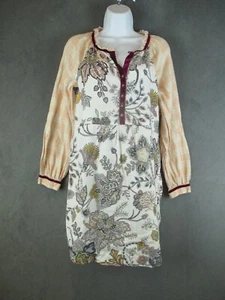 Floreat by Anthropologie Sleep Shirt Womens XS Floral Velvet Trim Boho Nightgown - Picture 1 of 13