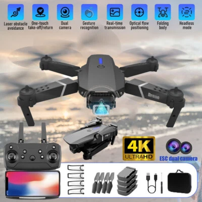 4K WiFi Drone HD Dual Camera Drone Foldable RC Quadcopter Aircrafts Kids Gifts - Image 1 of 4