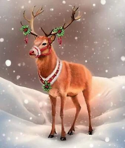 aahs!! Engraving Christmas Life Size Cardboard Cut Stand up (Reindeer) - Picture 1 of 1