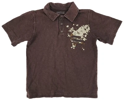 Polo Kenneth Cole Reaction marrón para niño talla 7 texturizado 100 % algodón Foto 1 de 4