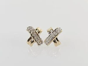 10K Yellow Gold Round Diamond Love Knot Earrings (AM1078350) - Picture 1 of 7