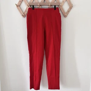 Chadwick's Pleat Front Red Straight Leg Stretch Pull On Pants - Size 8 - Picture 1 of 4