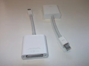2x Genuine Apple Mini Display Port to DVI Adaptor A1305 MacBook Pro / Air - Picture 1 of 5
