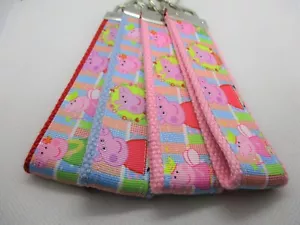 Peppa Pig Ribbon on Strong Webbing Key Fob Keychain Wristlet (TV Cartoon) - Imagen 1 de 9