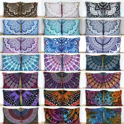 50 Pcs. Wholesale Lot 16x16 Inch Indian Cotton Home Decorative Cushion Covers - Image 1 of 4