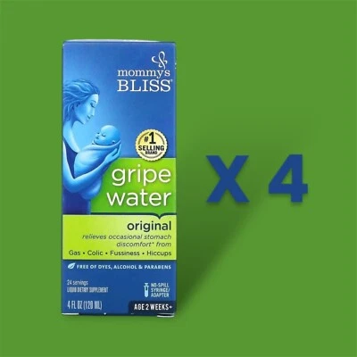 Mommy's Bliss, Gripe Water, Original, ab 2 Wochen, 120 ml, 4 Stück