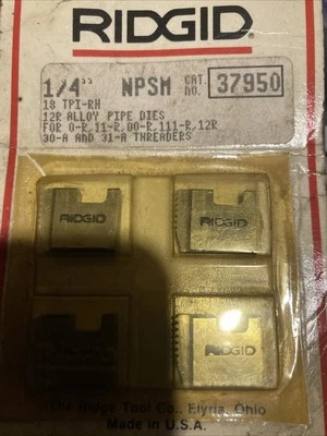 RIDGID 37950 Dies, 12R 1/4 National Straight Mechanical Pipe - Image 1 of 4