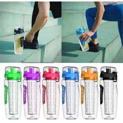 32Oz BPA Free Fruit Infuser Water Bottle Plastic Sport Juice Shaker Leakproof - Image 1 of 4