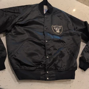 Schwarze Oakland Raiders Starter Jacke Vintage Größe L  - Bild 1 von 14