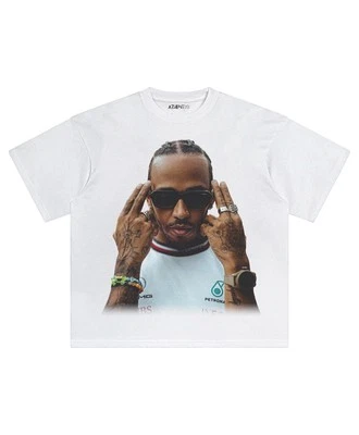 $44.99 Camiseta Athentiq Clothing LH44 Lewis Hamilton Fórmula 1 Blanca M Foto 1 de 4