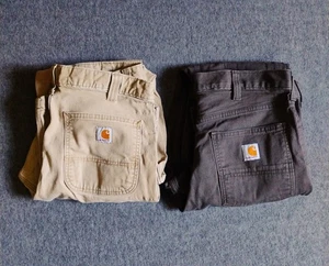 Carhartt Pants Mens 34x32 Canvas Rugged Flex Relaxed Fit Work Wear Lot 2 - Picture 1 of 14