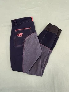 Preowned Piper by smartpak pants 26R Pink / Blue Girls Riding Pants - Picture 1 of 8