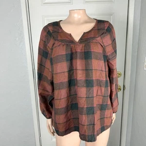 Camisa para mujer Toad & Co. Re-form manga 3/4 campesina mediana mezcla de algodón Z4-8 - Imagen 1 de 6