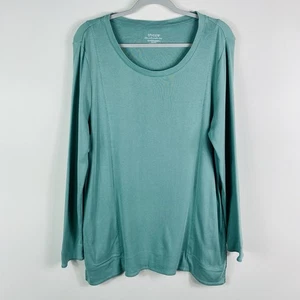 Camiseta túnica Chico's talla grande 12 2 Ultimate algodón pima manga larga bolsillo - Imagen 1 de 6