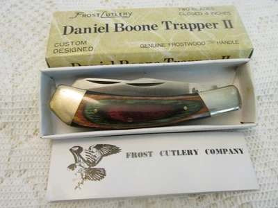 NOS Frost Cutlery Daniel Boone Trapper II 2 Blade Pocketknife - Image 1 of 4