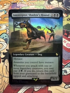 MTG Interceptor, Shadow's Hound Extended Art Foil Final Fantasy 147 FF6 NM Rare - Afbeelding 1 van 2