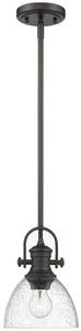 Hines 1-Light Rubbed Bronze Standard Mini Pendant with Glass Shade - Picture 1 of 1