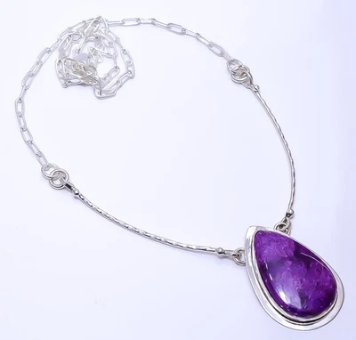 Collar Bali Charoite Púrpura Plata de Ley 925 16-24" Sk25, Regalo de Navidad Foto 1 de 4