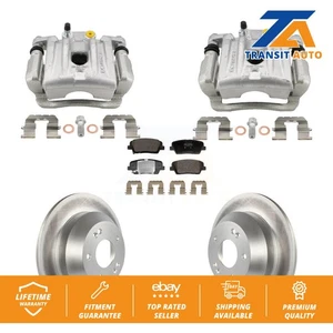 Rear Brake Caliper Coat Rotor And Semi-Metallic Pad Kit For Hyundai Santa Fe Kia - Picture 1 of 11