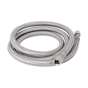 Refrigerator Water Line F 1/4 C x F 1/4 C x 48 Inch Stainless Steel Braided - Picture 1 of 8