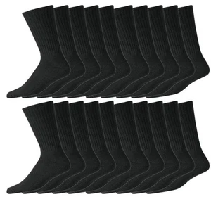 3,6,9,12,15 Pairs Black Men’s Sport Socks–Cushioned Sole, Cotton Rich, Size 6-11 - Picture 1 of 21