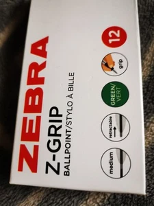 Zebra Z-Grip Retractable Ballpoint 1.0mm Tip Green (Pack 12) - 22240 - Picture 1 of 1