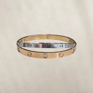 Cartier 18ct Yellow & White Gold Love Bracelet - Size 17 - Picture 1 of 6