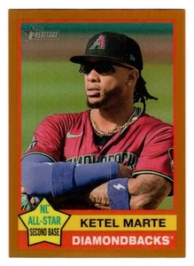 Ketel Marte 2025 Topps Heritage cromo naranja refractor 11/25 Diamondbacks - Imagen 1 de 2