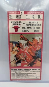 1994 CHICAGO BULLS vs SEATTLE SUPERSONICS Ticket stub Jordan Championship Photo! - Picture 1 of 2