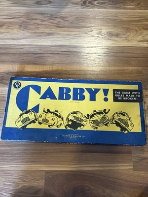 1938 Cabby Board Game by Selchow & Righter with Metal Cars, Wood Dice - Image 1 of 4