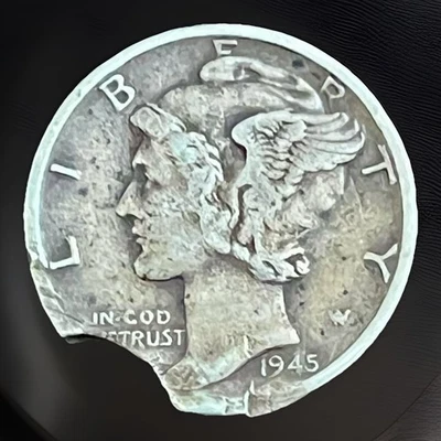 1945 D Mercury Dime - Clipped Planchette! - Image 1 of 2