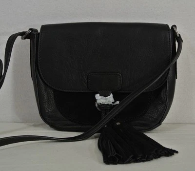 NUEVO Bandolera Frye Clara de cuero y gamuza en negro $328 Foto 1 de 4