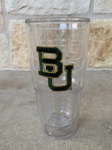 Tervis Baylor Bears University Clear Double Insulated Hot Cold 16 oz Cup Glass Cover