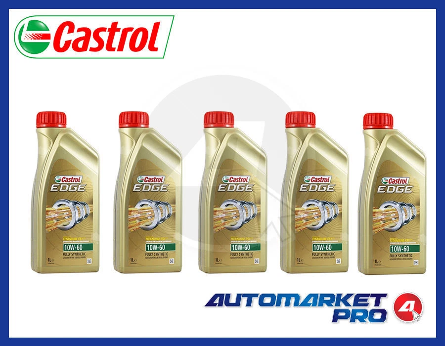 5 LITRI OLIO MOTORE CASTROL EDGE 10W60 FST TITANIUM A3/B4 BMW 04 VW 50500 50501  - Immagine 1 di 1