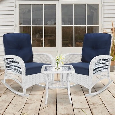 Cadeira de balanço de vime para área externa para todas as condições climáticas PE cadeira de balanço de vime com almofadas - Imagem 1 de 4