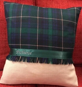‘Protheroe’ Welsh Tartan Cushion Wedding Anniversary Birthday Christmas Gift - Picture 1 of 5