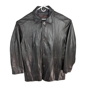 Vtg Inner Mod Paris Made In France Lambskin Leather Dark Brown Jacket Mens 54 - Picture 1 of 24