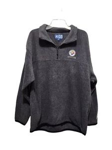 Pullover gris XL de la NFL con cremallera de cuarto de los Pittsburgh Steelers para hombre - Imagen 1 de 7