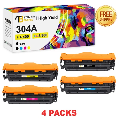 4P For HP LaserJet CP2025dn CP2025n CM2320nf MFP Color Toner CC530A 304A ink - Image 1 of 4