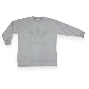 Sudadera Adidas Mujer Grande Gris Trébol Logotipo Escalón Dobladillo Ranuras Túnica Nueva con Etiquetas CD6921 - Imagen 1 de 9