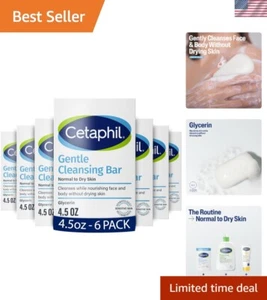 Non-Comedogenic Gentle Cleansing Bars - 4.5 oz, Ideal for Sensitive Skin, 6-Pack - Picture 1 of 11