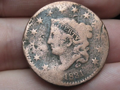 Centavo grande cabeza de matrona 1831, letras grandes, detalles buenos/en muy buen estado Foto 1 de 3