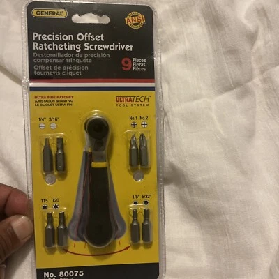 General Tools 80075 Nine-Piece Ratchet Offset Screwdriver Set - Image 1 of 4