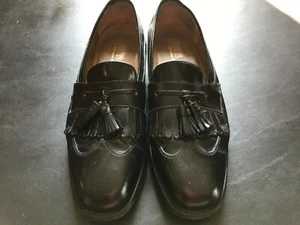 JOHNSTON & MURPHY Men's J. Murphy Black Leather Wing Tip Loafer Shoe Size 9.5 M - Picture 1 of 11