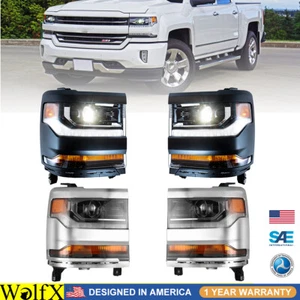 Headlights For 2016-2018 Chevy Silverado 1500 HID / Xenon DRL HeadLamps - Picture 1 of 24
